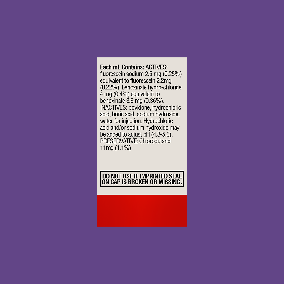 Fluorescein Sodium 0.25% Benoxinate Hydrochloride 0.4% (5mL) Cold Ship Included