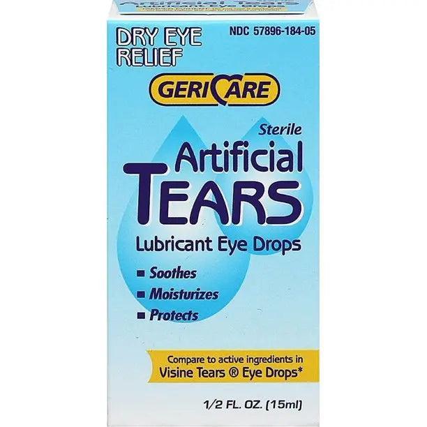 Artificial Tears, Lubricant Eye Drops, 0.5oz - Gericare at Stag Medical - Eye Care, Ophthalmology and Optometric Products. Shop and save on Proparacaine, Tropicamide and More at Stag Medical & Eye Care Supply