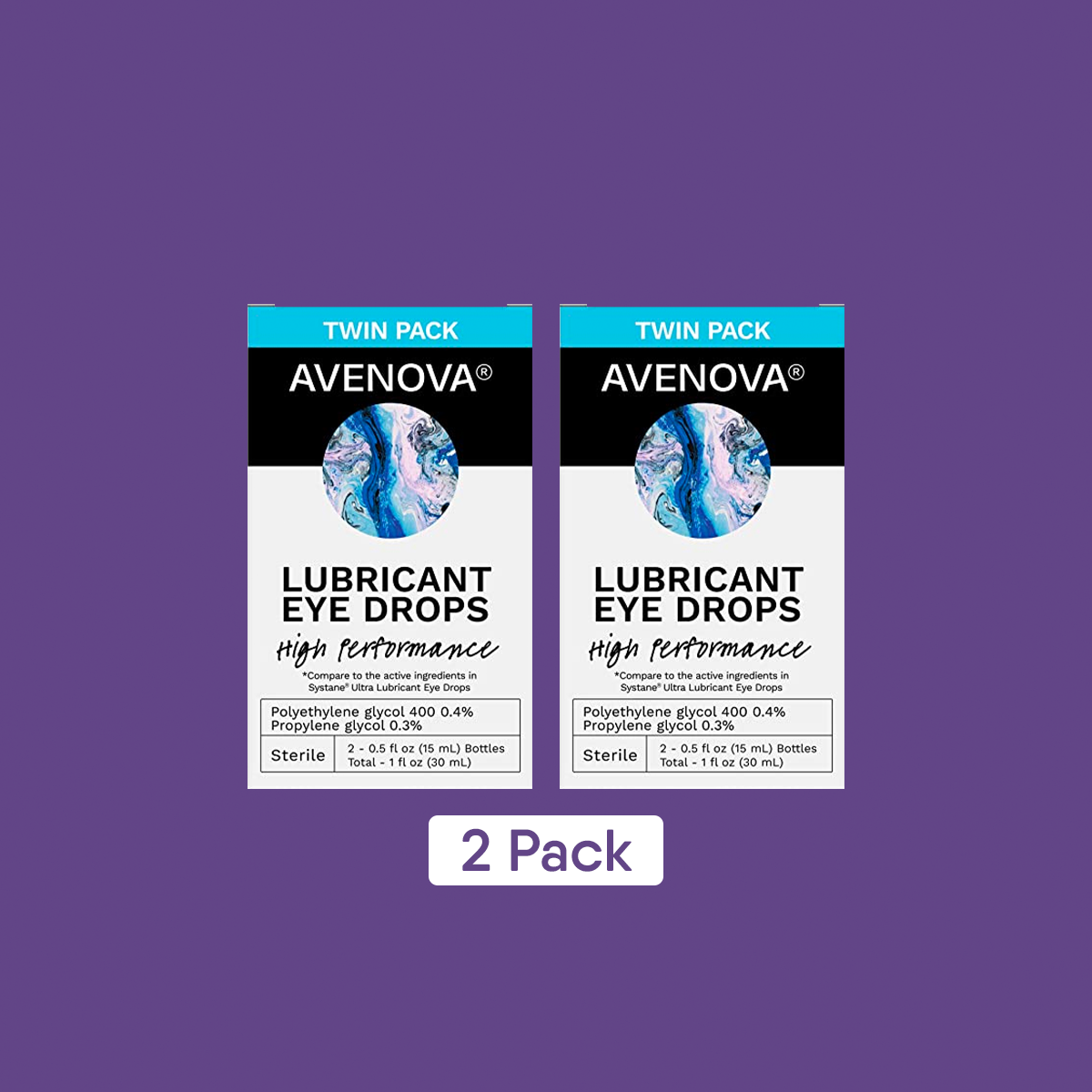 Avenova Lubricant Eye Drops (Twin Pack) 15ml Bottles