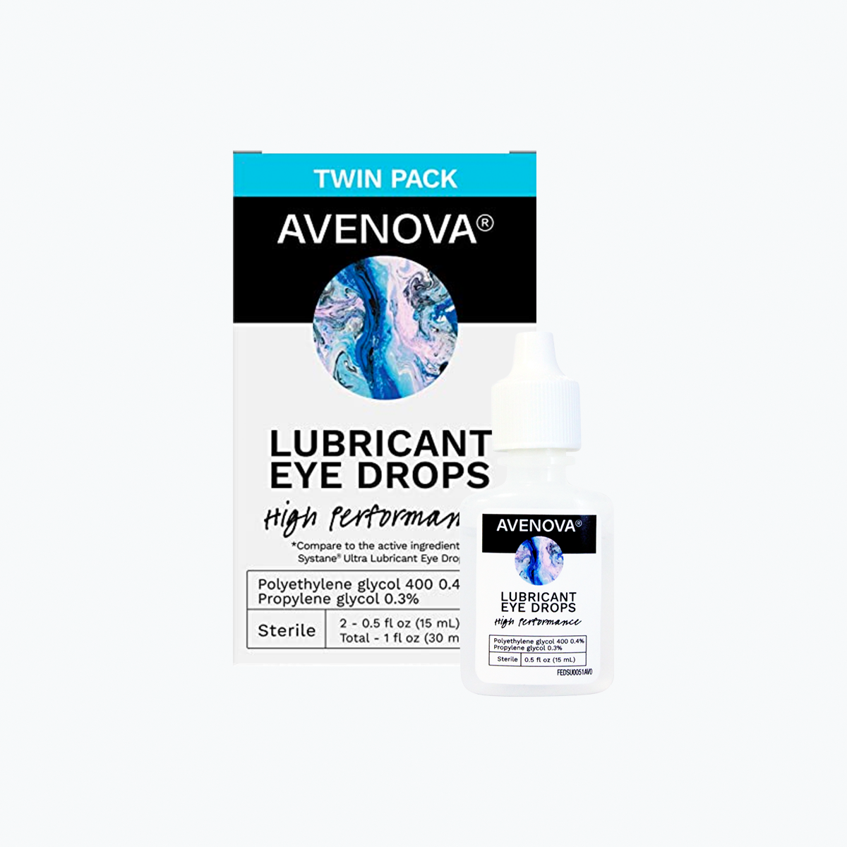 Avenova Lubricant Eye Drops (Twin Pack) 15ml Bottles