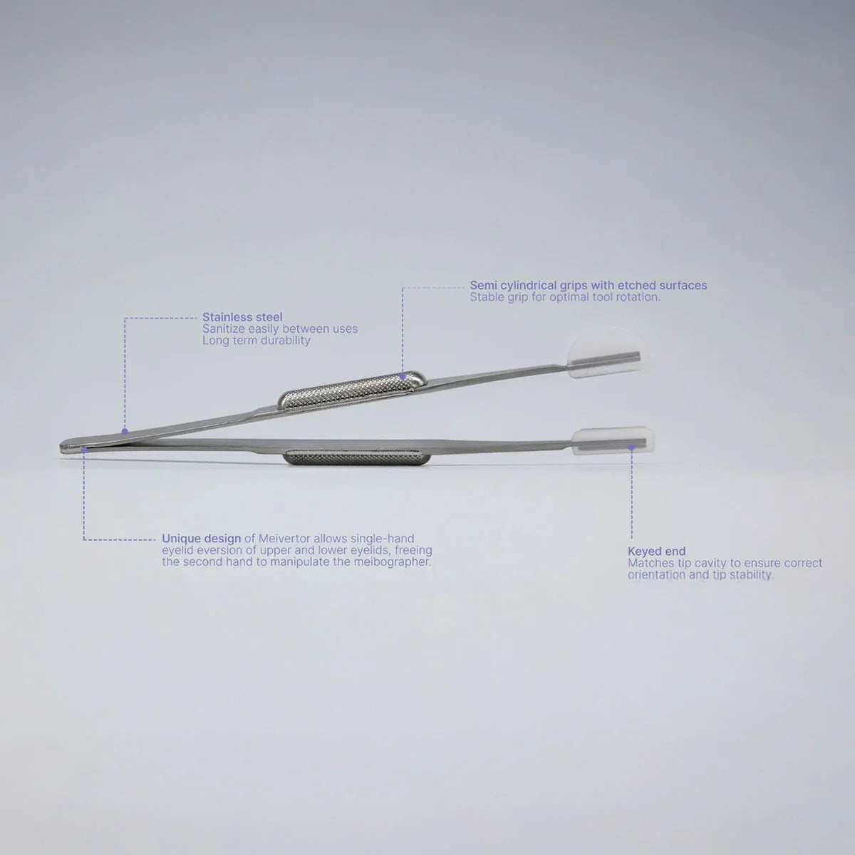 Meivertor™ Starter Kit – Stainless Steel Handle + 100 Single-Use Disposable Tips for Eyelid Eversion