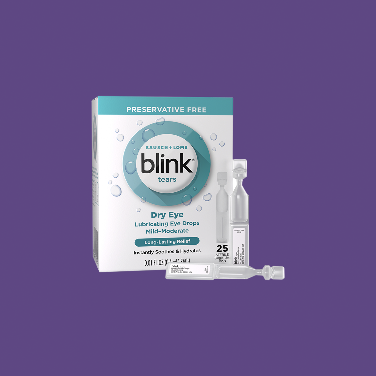 Blink Tears Preservative Free Lubricating Eye Drops Vials (25 Count)