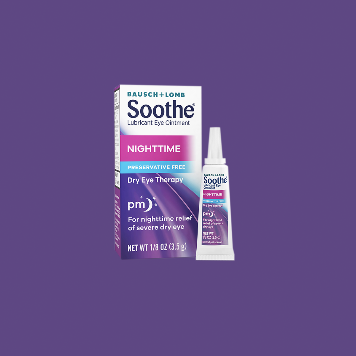 Soothe Eye Ointment by Bausch & Lomb, Nighttime Preservative Free Ointment (1.8 Oz tube)