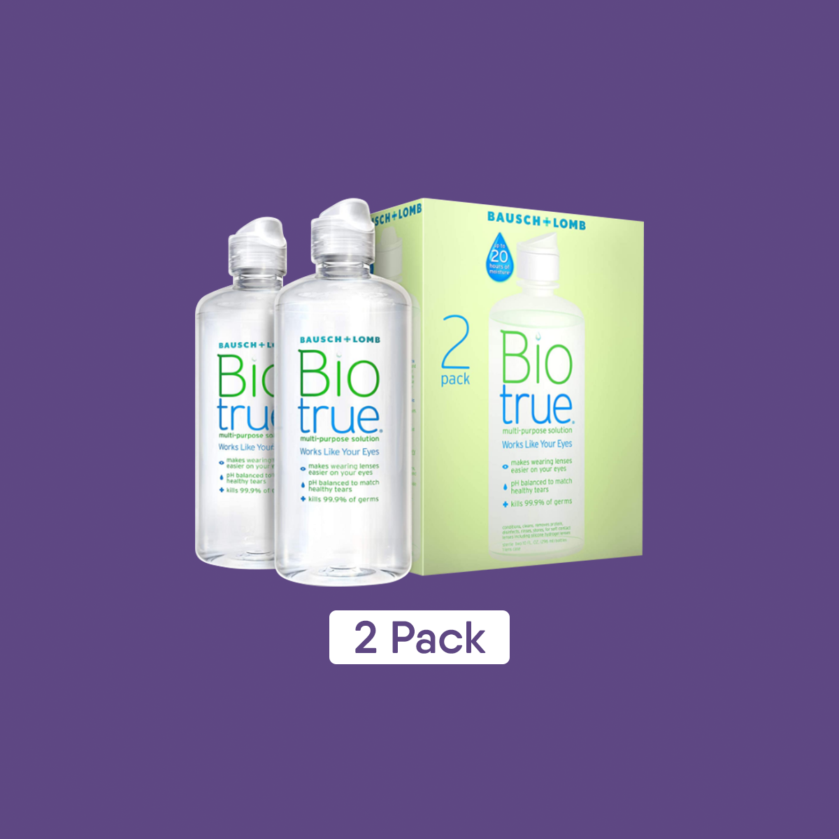 Biotrue Multi-Purpose Contact Lens Solution 2-Pack (10oz x 2)