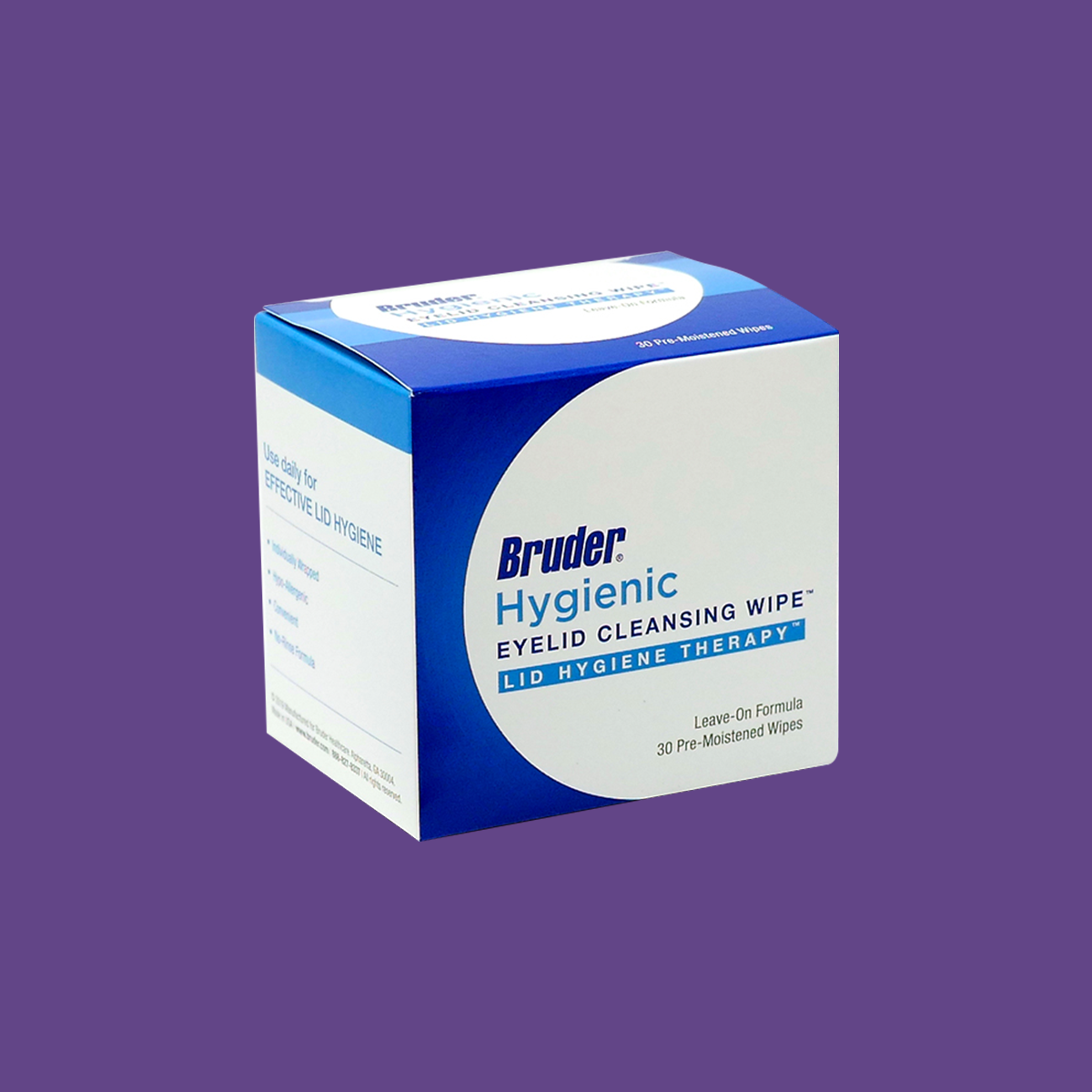 Bruder Hygienic Eyelid Cleansing Wipes - 30 Pre-Moistened Wipes