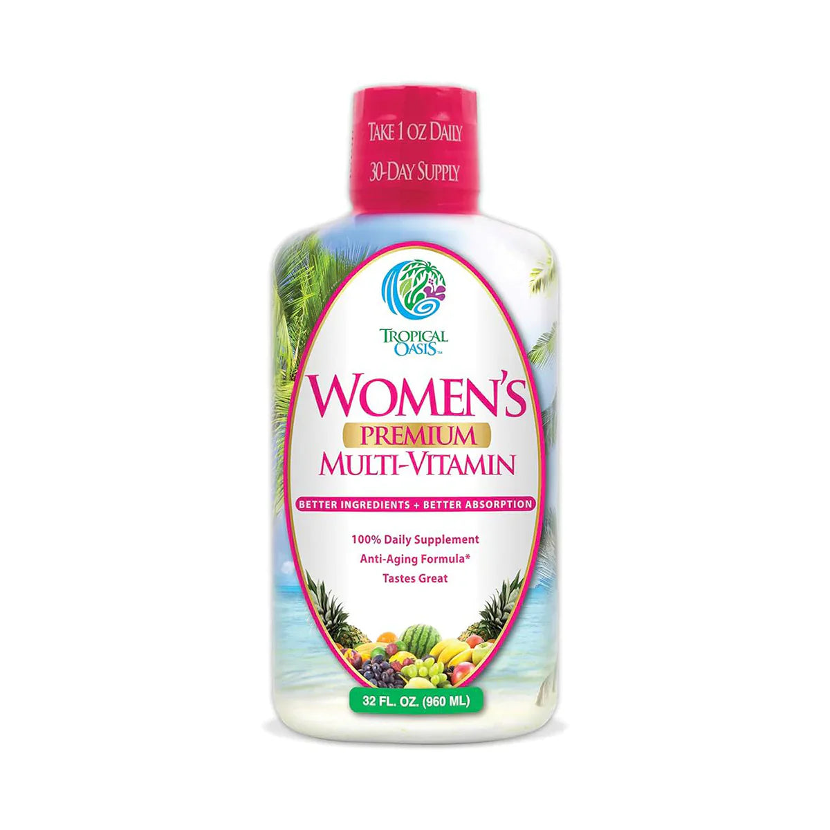 Tropical Oasis Women's Premium Multi-Vitamin Liquid Supplement (32oz.)