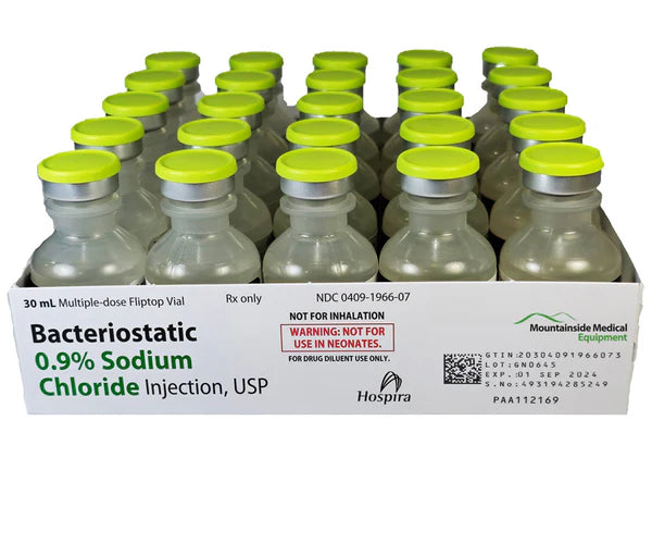 Bacteriostatic Water 0.9% MDV Sodium Chloride 30mL - 25/Pack