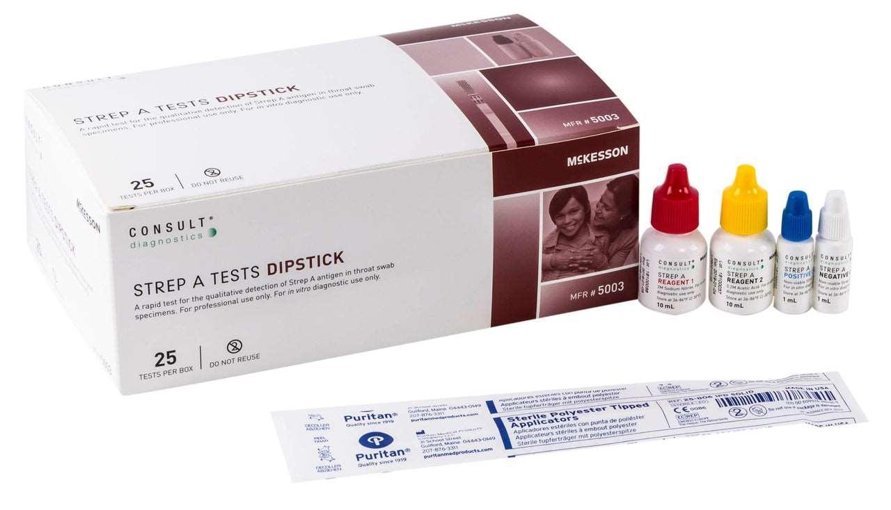 Strep Throat A - Rapid Test Kit Infectious Disease - 25/Box at Stag Medical - Eye Care, Ophthalmology and Optometric Products. Shop and save on Proparacaine, Tropicamide and More at Stag Medical & Eye Care Supply