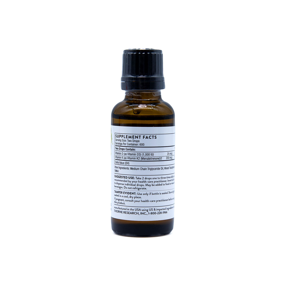 Thorne Vitamin D & K2 Liquid – Bone, Heart & Immune Support (1 fl oz)