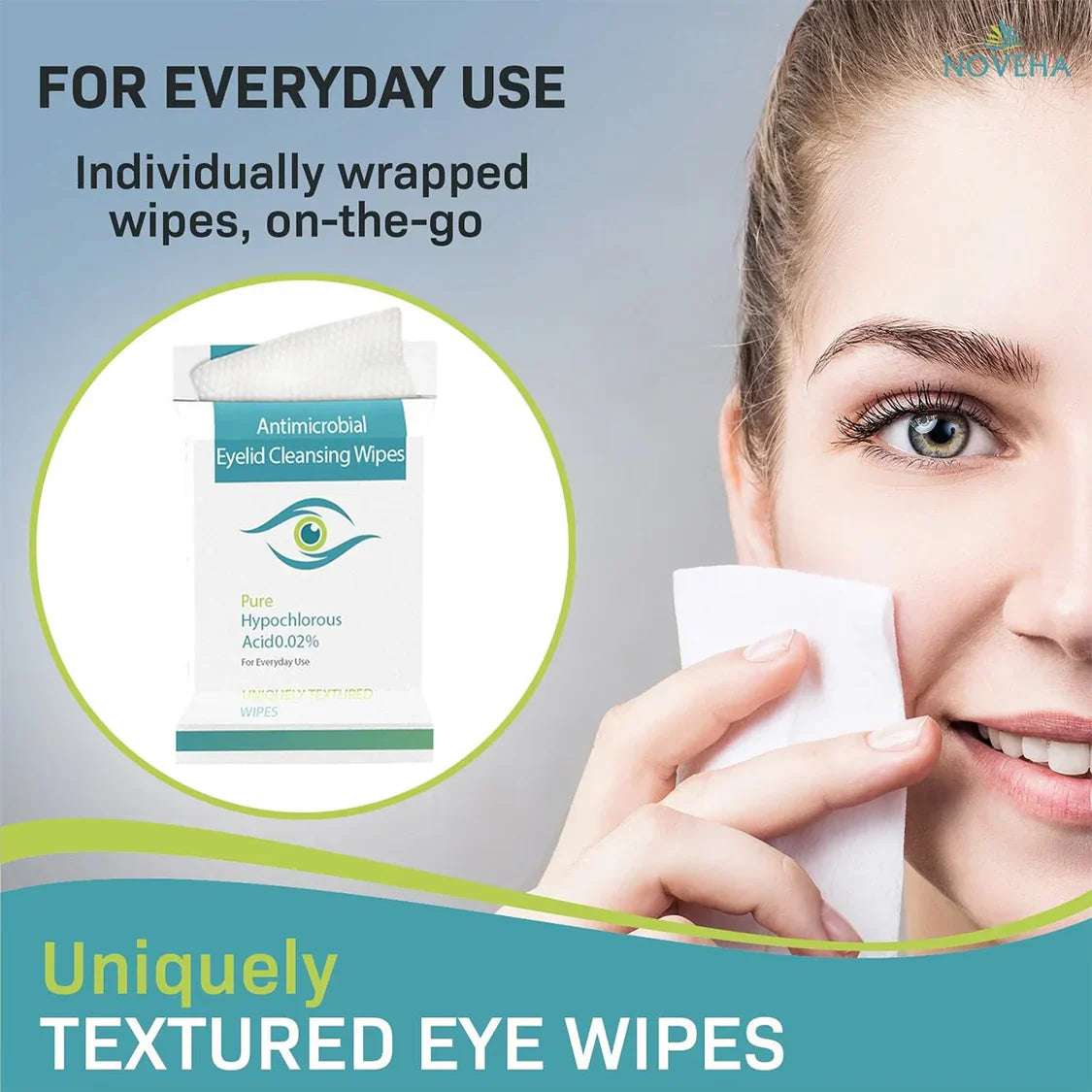 Noveha Purifying Eyelid Wipes for Daily Eye Hygiene - 60 wipes