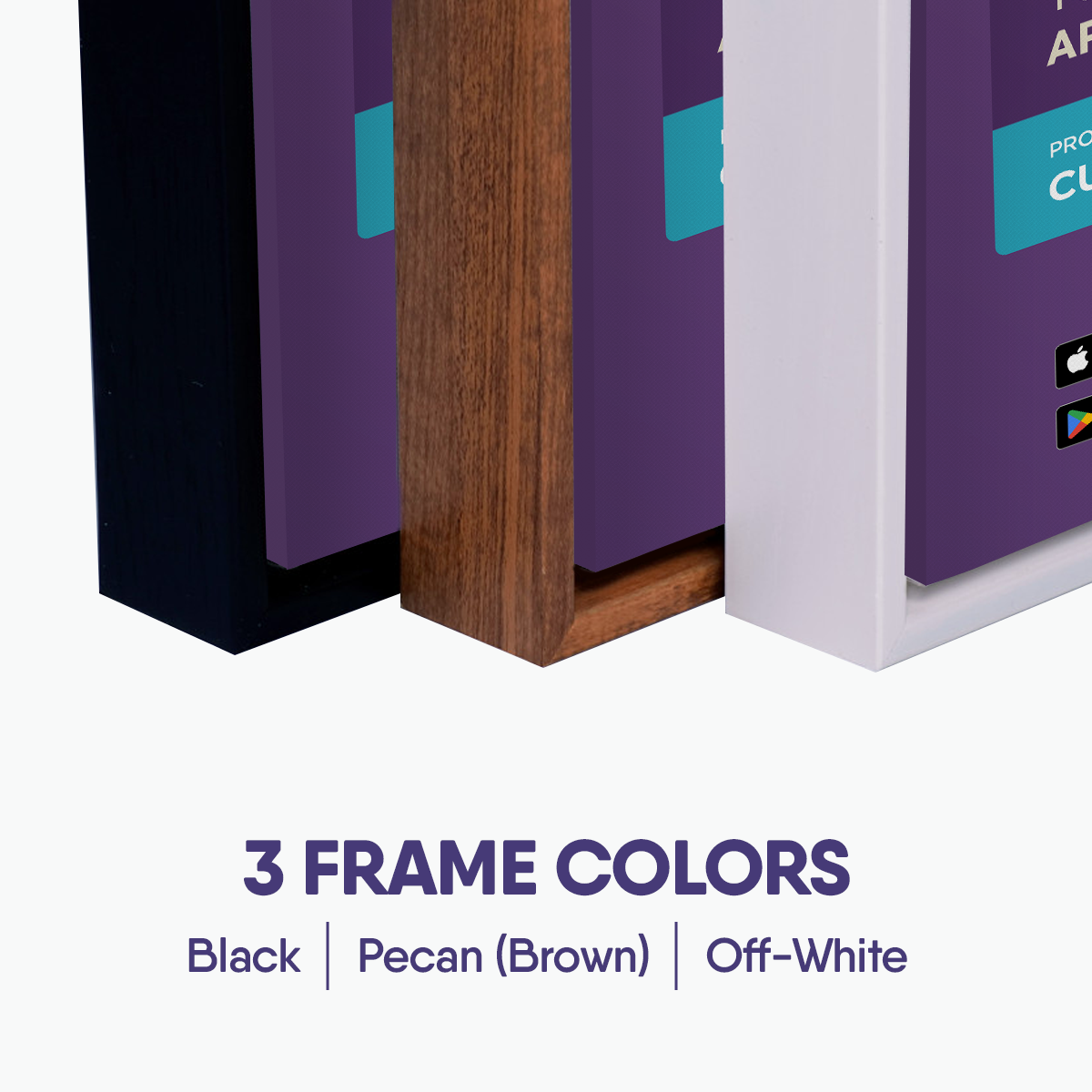 Framed Canvas APP Download Custom QR Link Picture Frames for Exam Rooms (3 Color Options)
