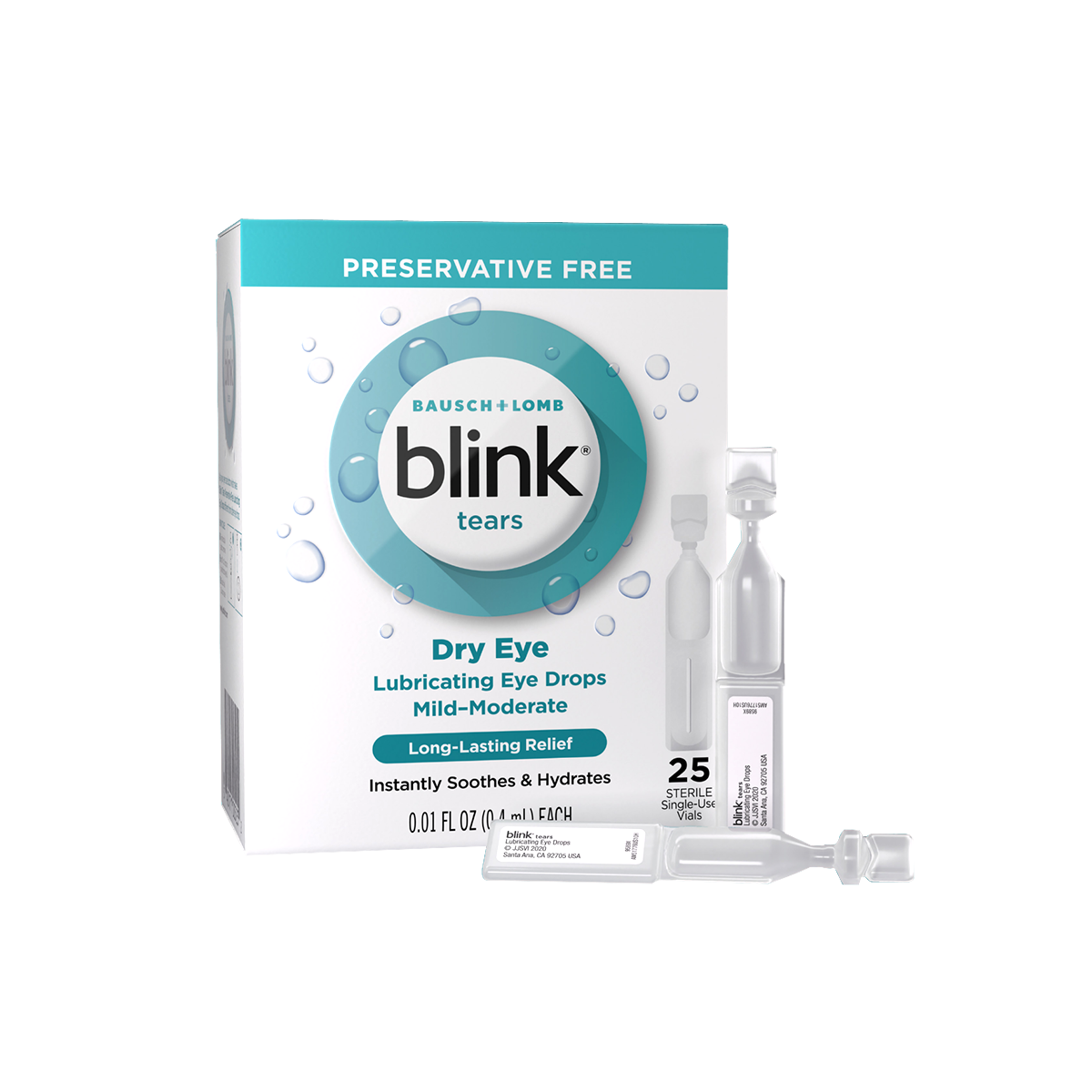 Blink Tears Preservative Free Lubricating Eye Drops Vials (25 Count)