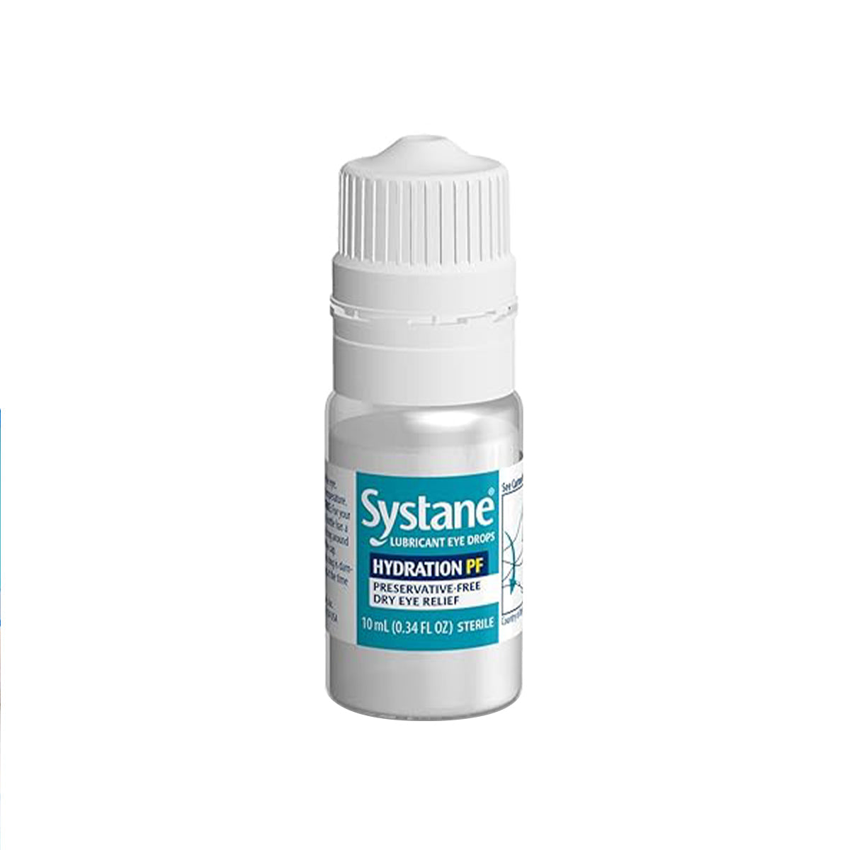 The Systane Hydration Pf Lubricant Eye Drops from Alcon, a preservative-free 10ml multidose bottle, offers dry eye relief with sodium hyaluronate-rich sterile solution.