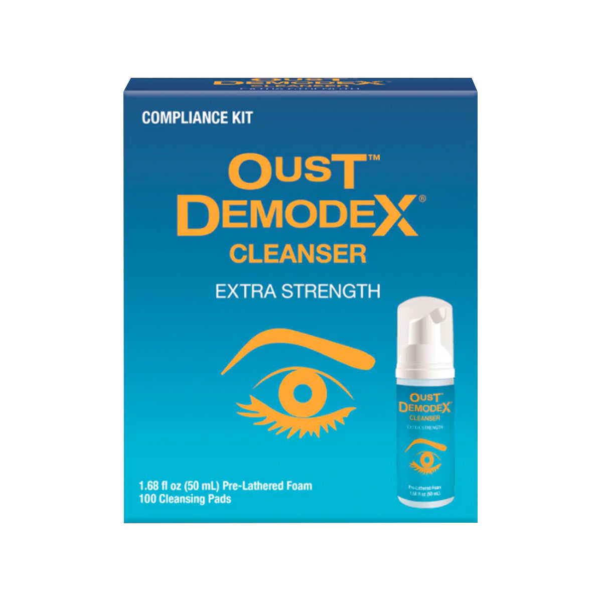 OCuSOFT Oust Demodex Cleanser Wipes with Foam Compliance Kit (50ml Foam with 100 pads)