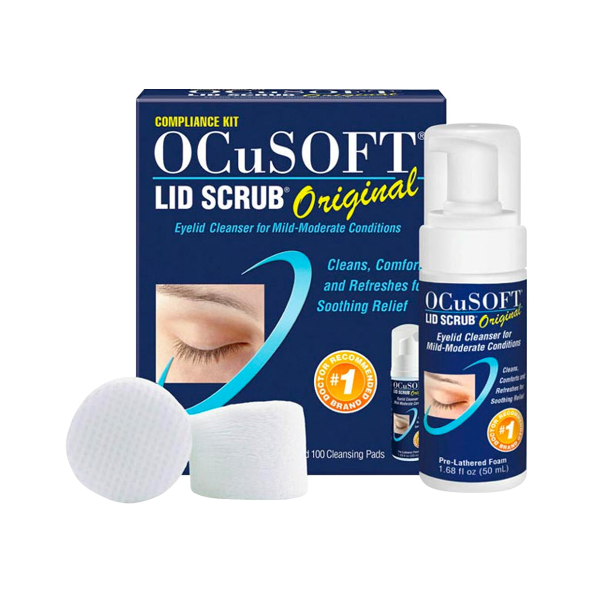 Ocusoft Lid Scrub  Original Compliance Kit Foam and Wipes