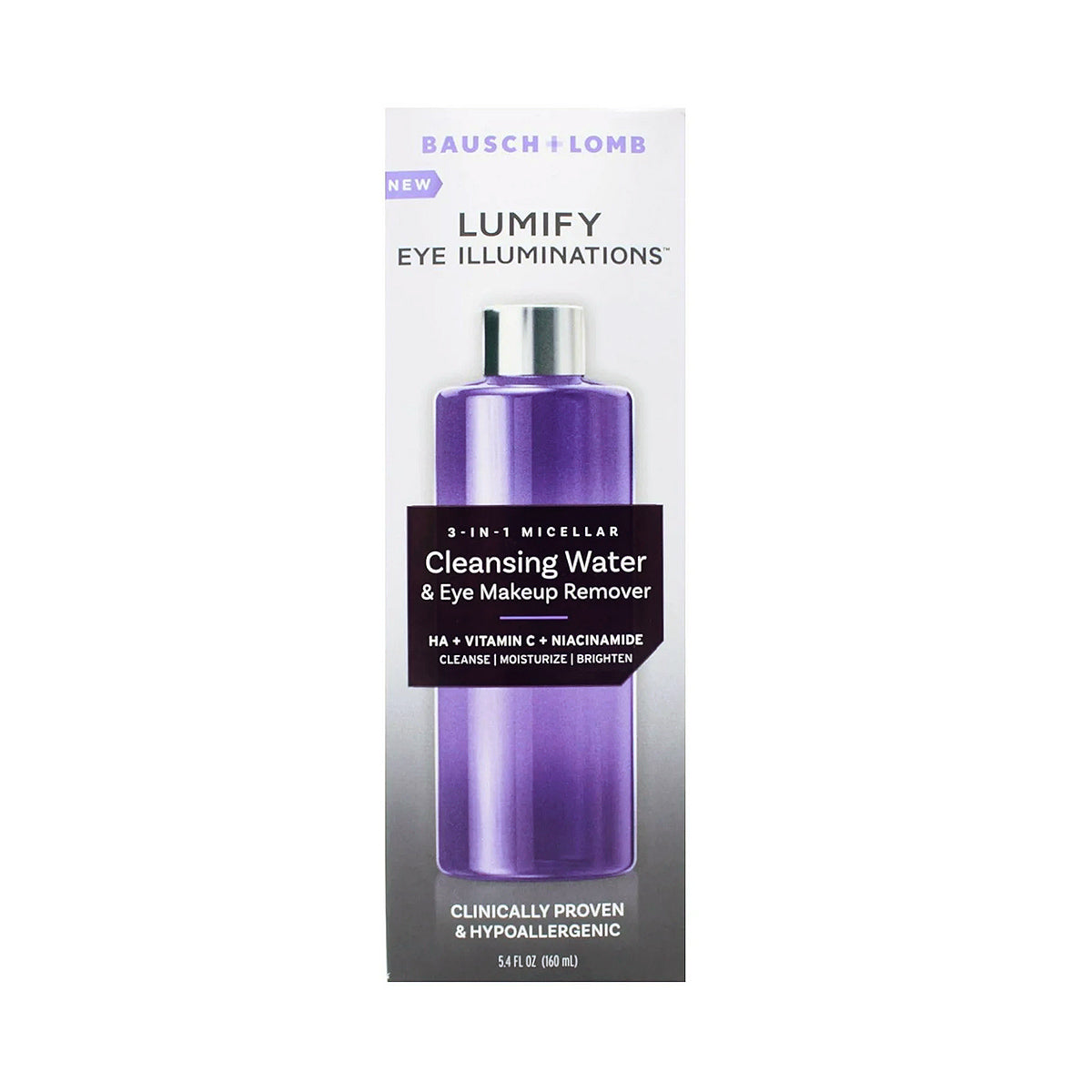 LUMIFY Eye Illuminations Cleansing Water & Eye Makeup Remover, (160mL Bottle)