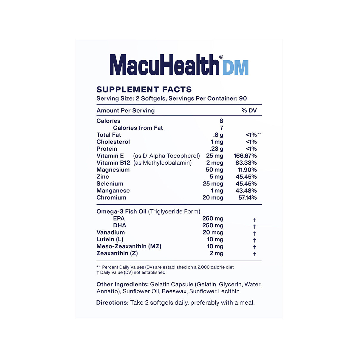 MacuHealth DM Daily Metabolic Supplement (180ct)