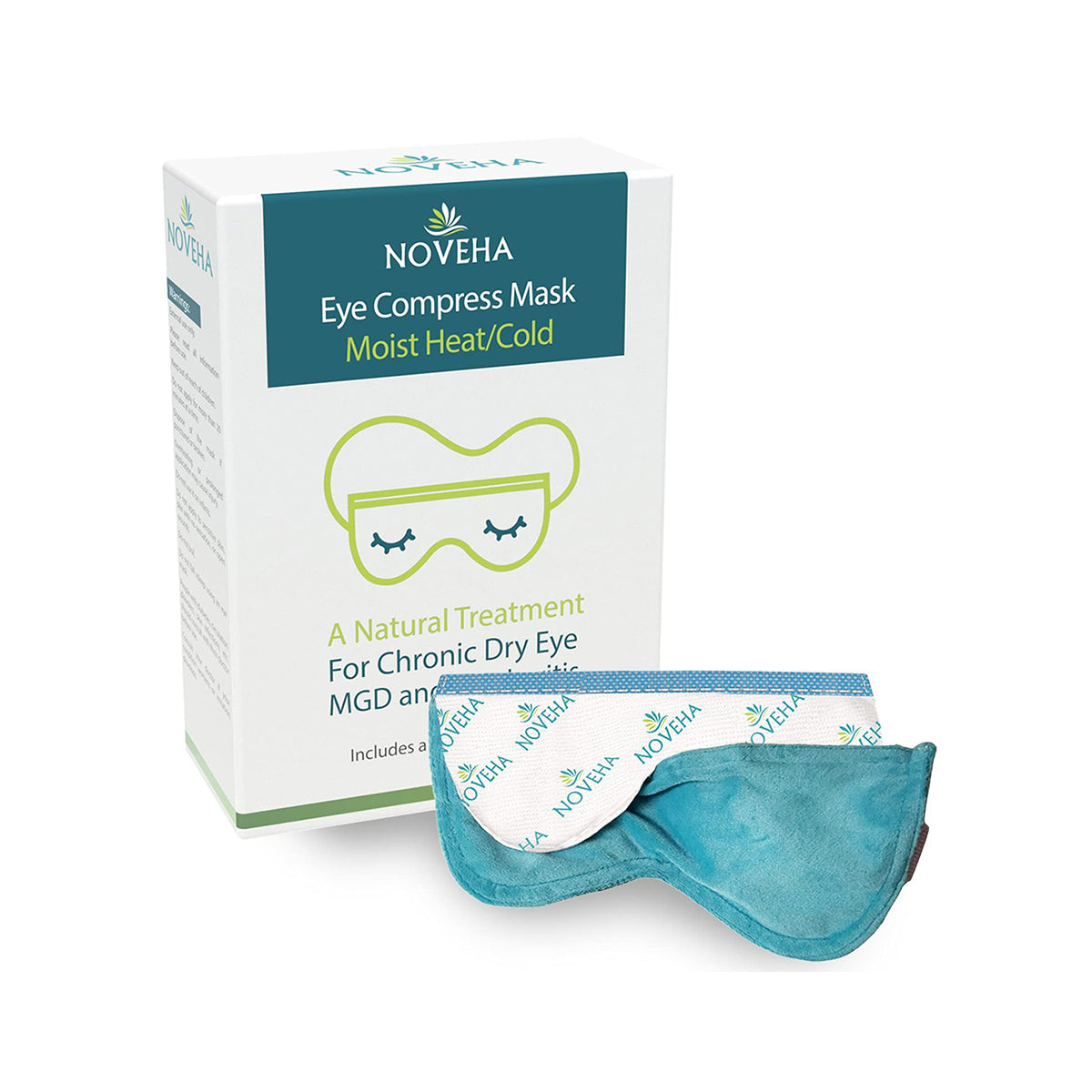 Noveha Dry Eye Mask with Washable Cover, Microwavable (Dual-Eye)