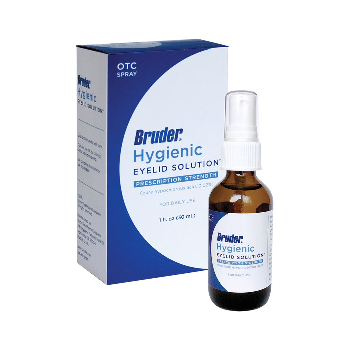 Bruder Hypochlorous Hygienic Eyelid Solution (1oz & 2oz bottles)