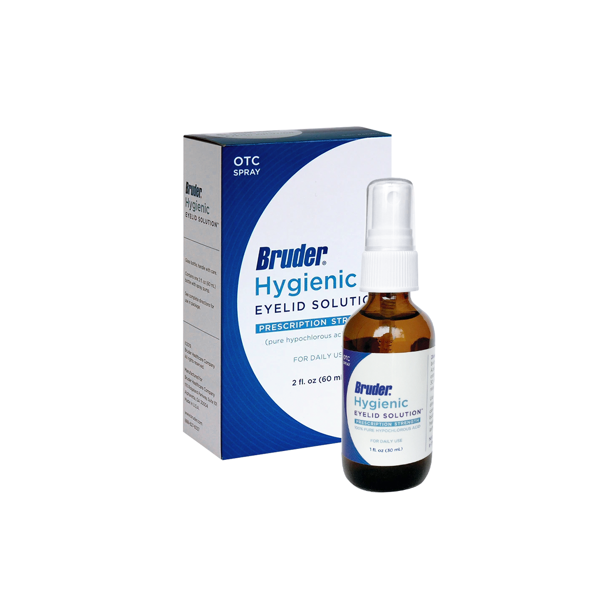 Bruder Hypochlorous Hygienic Eyelid Solution (1oz & 2oz bottles)