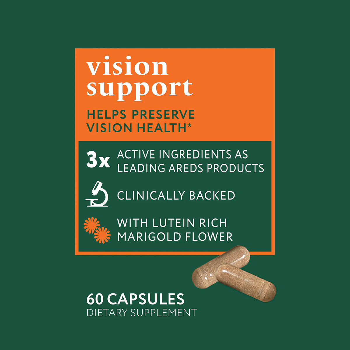 Eyetamins Vision Support - Lutein, Zeaxantin AREDs Macular Support