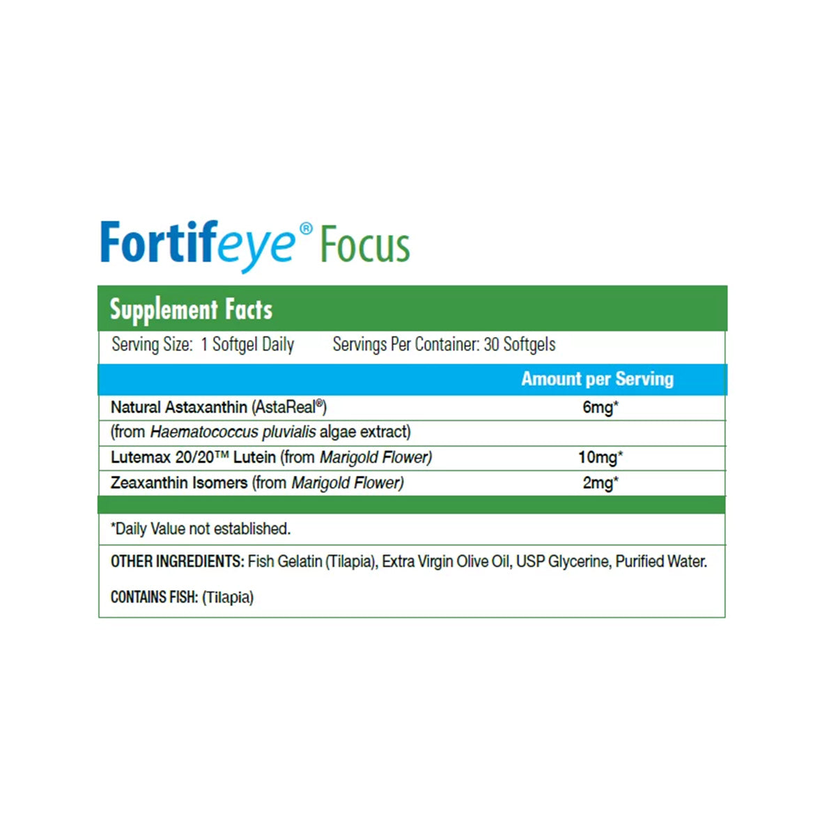 Fortifeye Focus Eye Supplement -Triple Carotenoid (3x Bottles of 30)