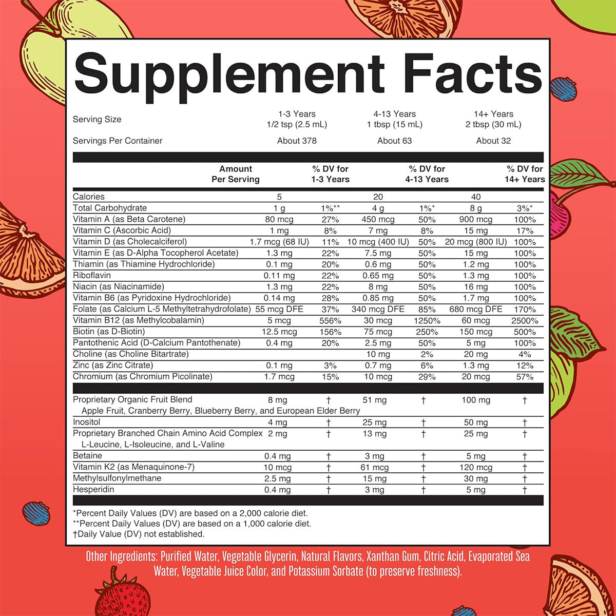 Mary Ruth's Liquid Morning Multivitamin Essentials+ - Fruit Punch (32 oz)