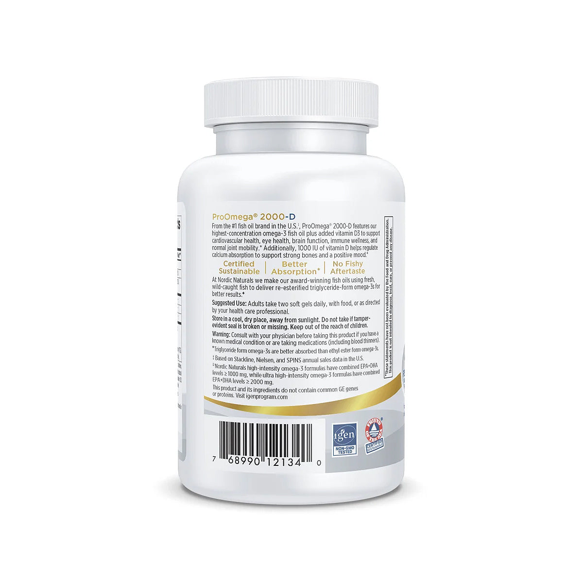 Nordic Naturals ProOmega® 2000-D – High-Potency Omega-3 with Vitamin D3 for Eye & Vision Health (60ct)