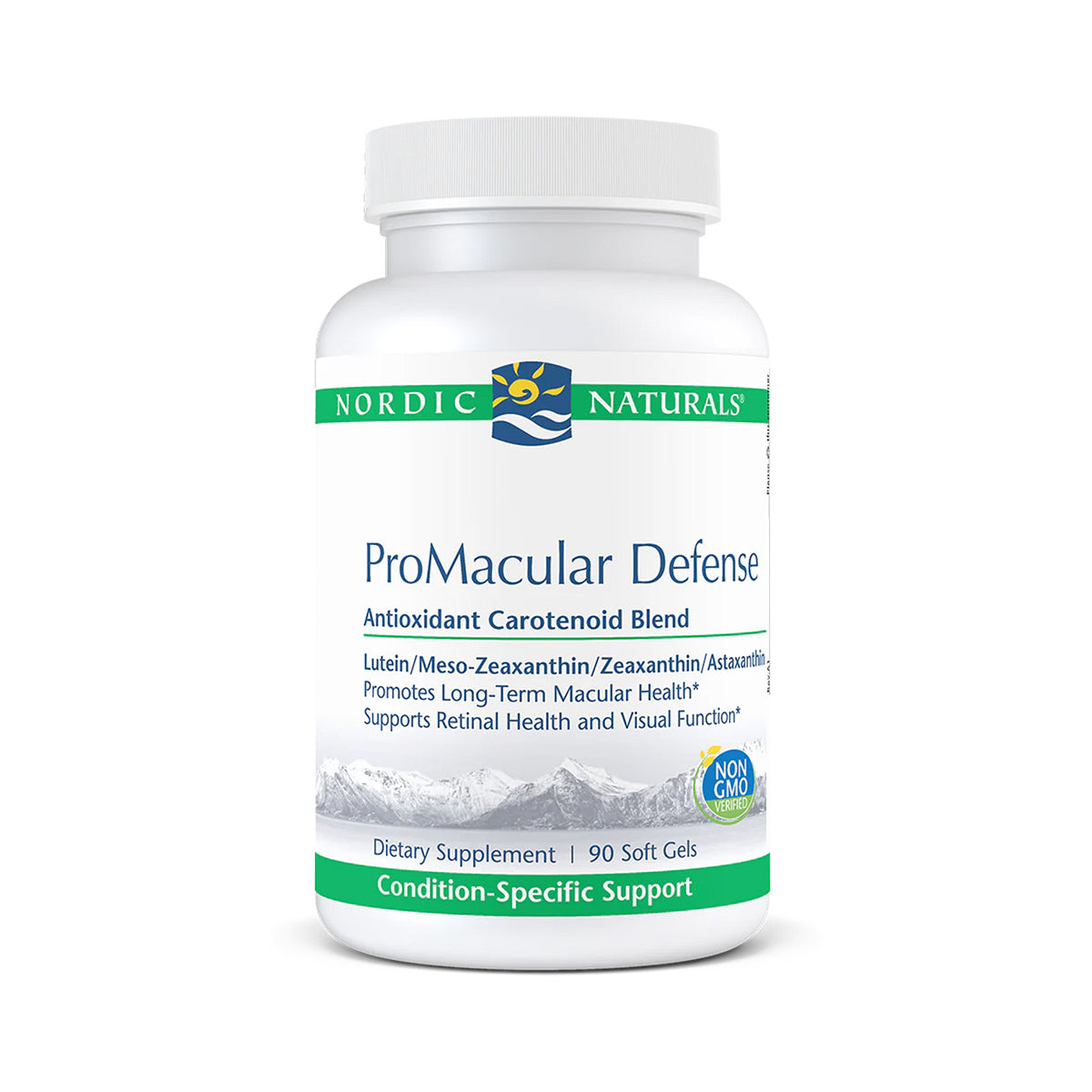 Nordic Naturals ProMacular Defense (90ct 3 Month Supply) features 90 soft gels with a carotenoid blend of lutein and zeaxanthin, supporting retinal and macular health.