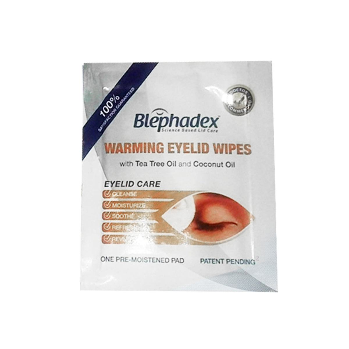 Experience superior eyelid hygiene with Blephadex Warming Eyelid Wipes by Lunovus, featuring tea tree and coconut oil. Cleanse, moisturize, soothe, refresh, and revive your eyes with 30 pre-moistened wipes in a 1-month box. Satisfaction guaranteed.