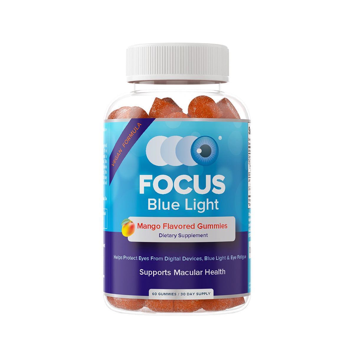 Focus Blue Light Mango Flavored Gummies (60ct, 1 Month Supply)