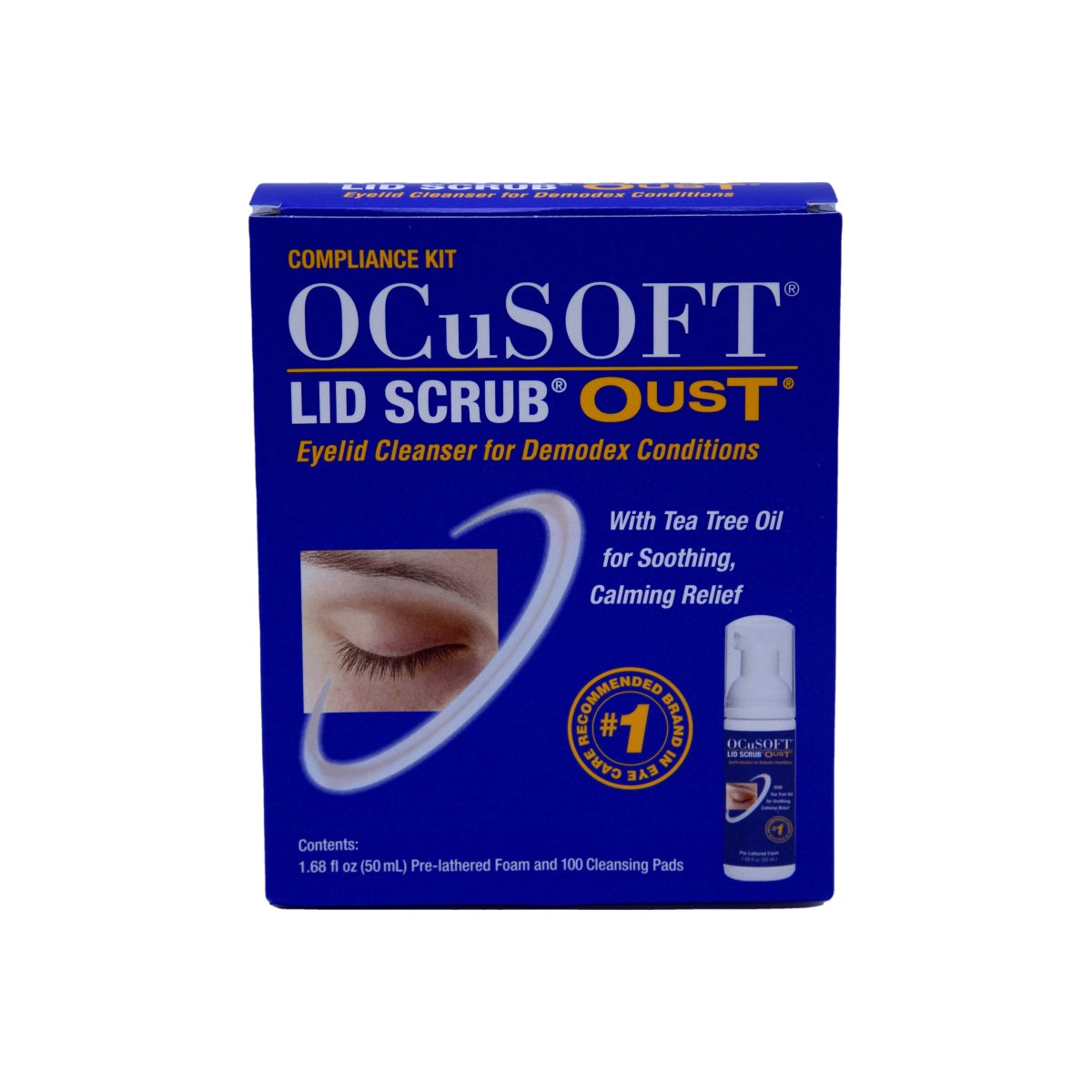 OCuSOFT Oust Demodex Cleanser Foam Compliance Kit (50ml Foam with 100 pads)