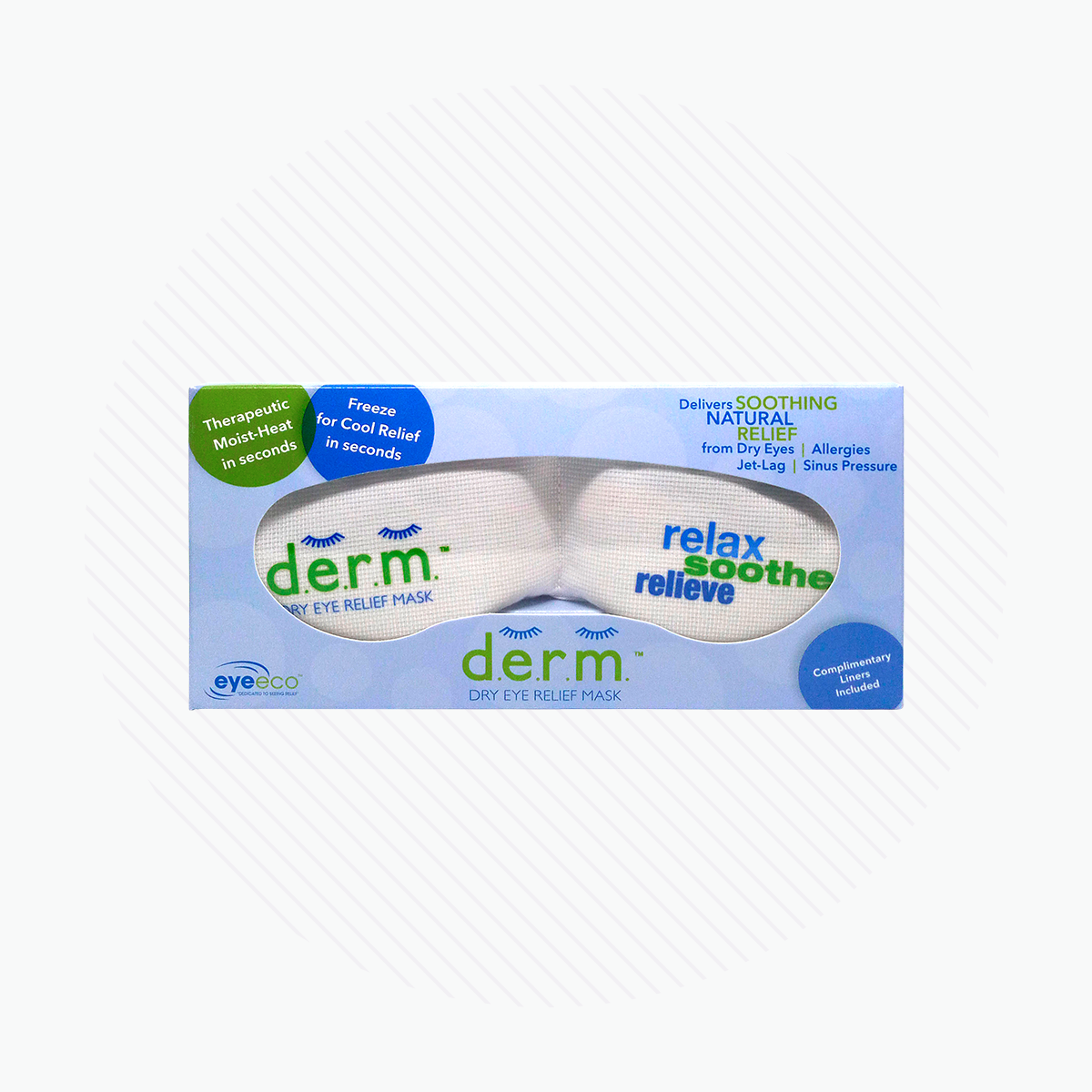 EyeEco D.E.R.M. Heat Mask for Mild Dry Eye Relief (Mask Only. No Cotton Liners)