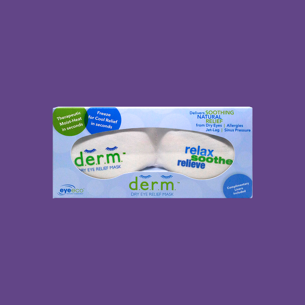 EyeEco D.E.R.M. Heat Mask for Mild Dry Eye Relief (Mask Only. No Cotton Liners)