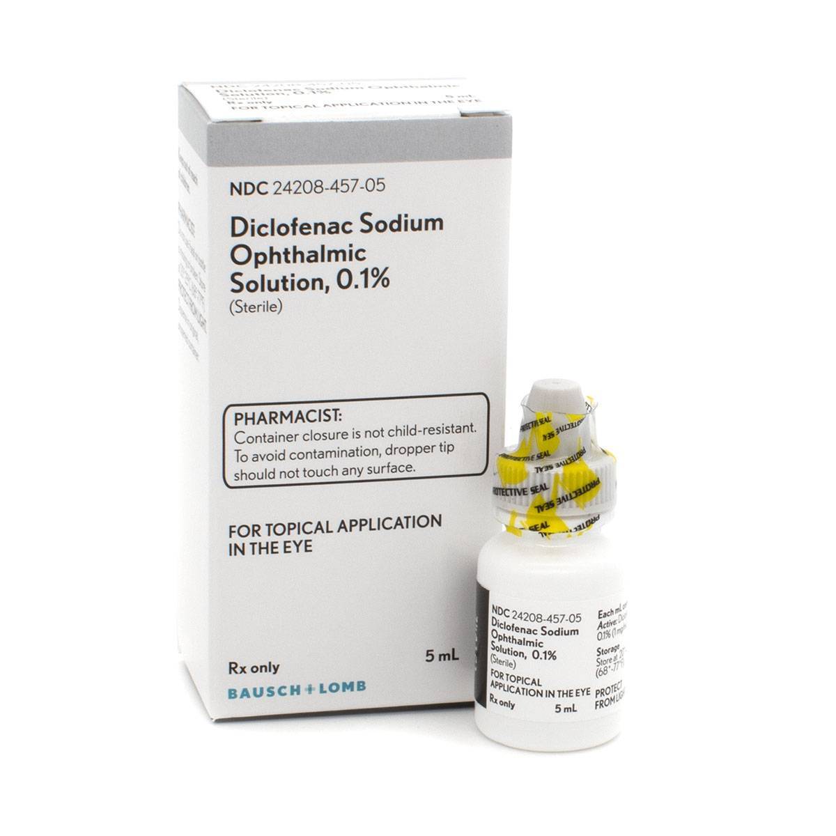 Diclofenac Sodium Ophthalmic Solution 0.1%, 5mL - Bausch