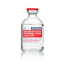 Lidocaine Injection 2% with Epinephrine, 50mL MDV