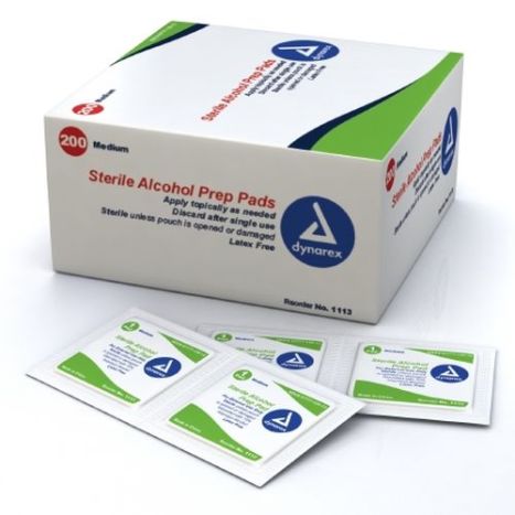 Alcohol Prep Pads, Large 100/Box - Dynarex