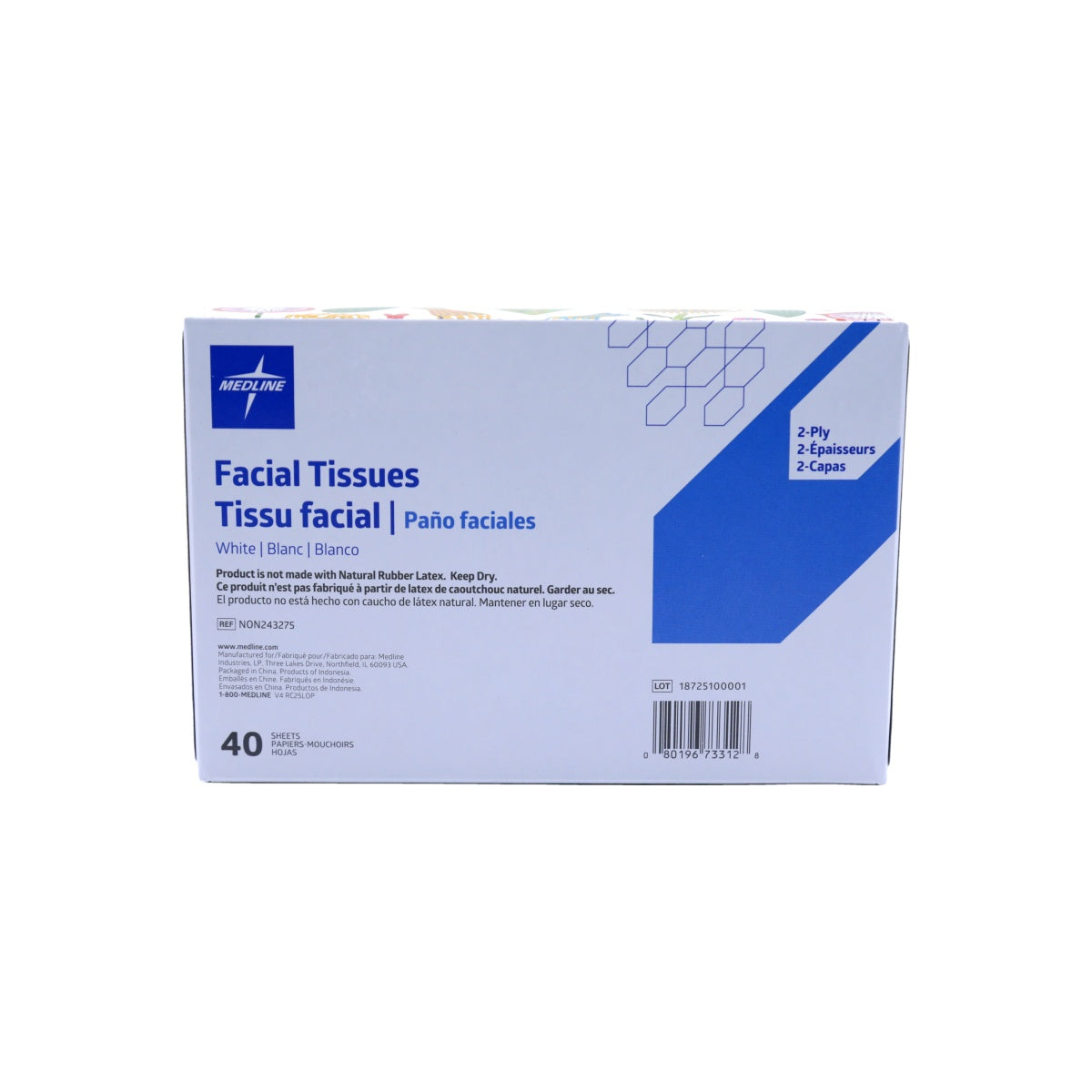 Tissues, Facial Tissue Flat Box 2-Ply