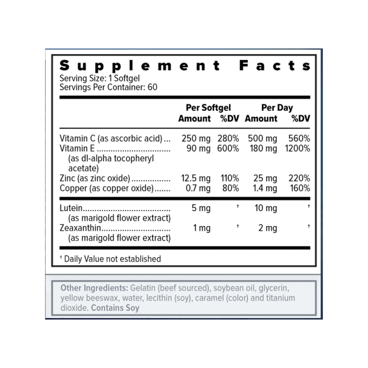 Focus Select Supplement - AREDS2 formula for Macular Degeneration (60ct. 30 Day Supply)