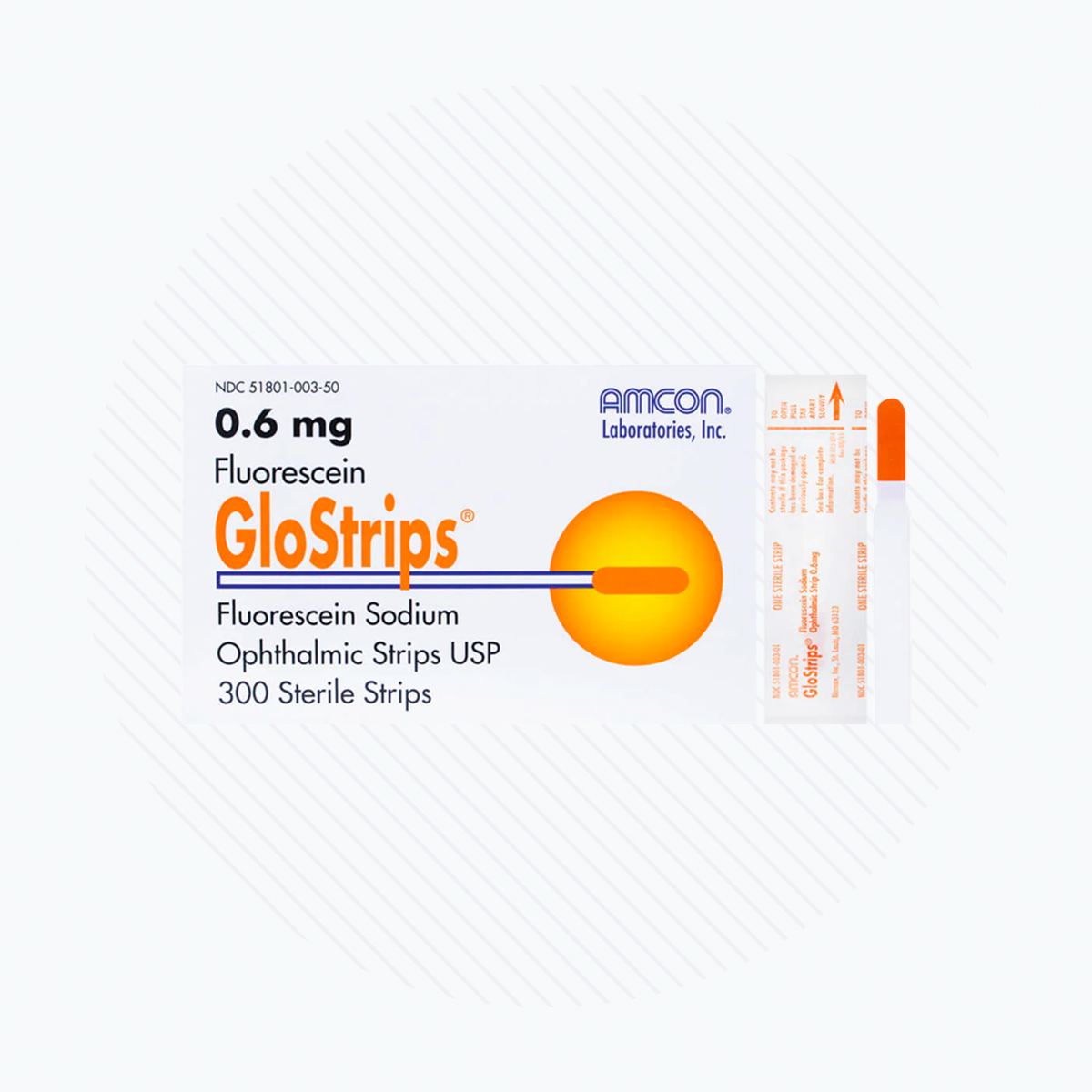 GloStrips Fluorescein Ophthalmic Strips 0.6mg (300ct) by Amcon