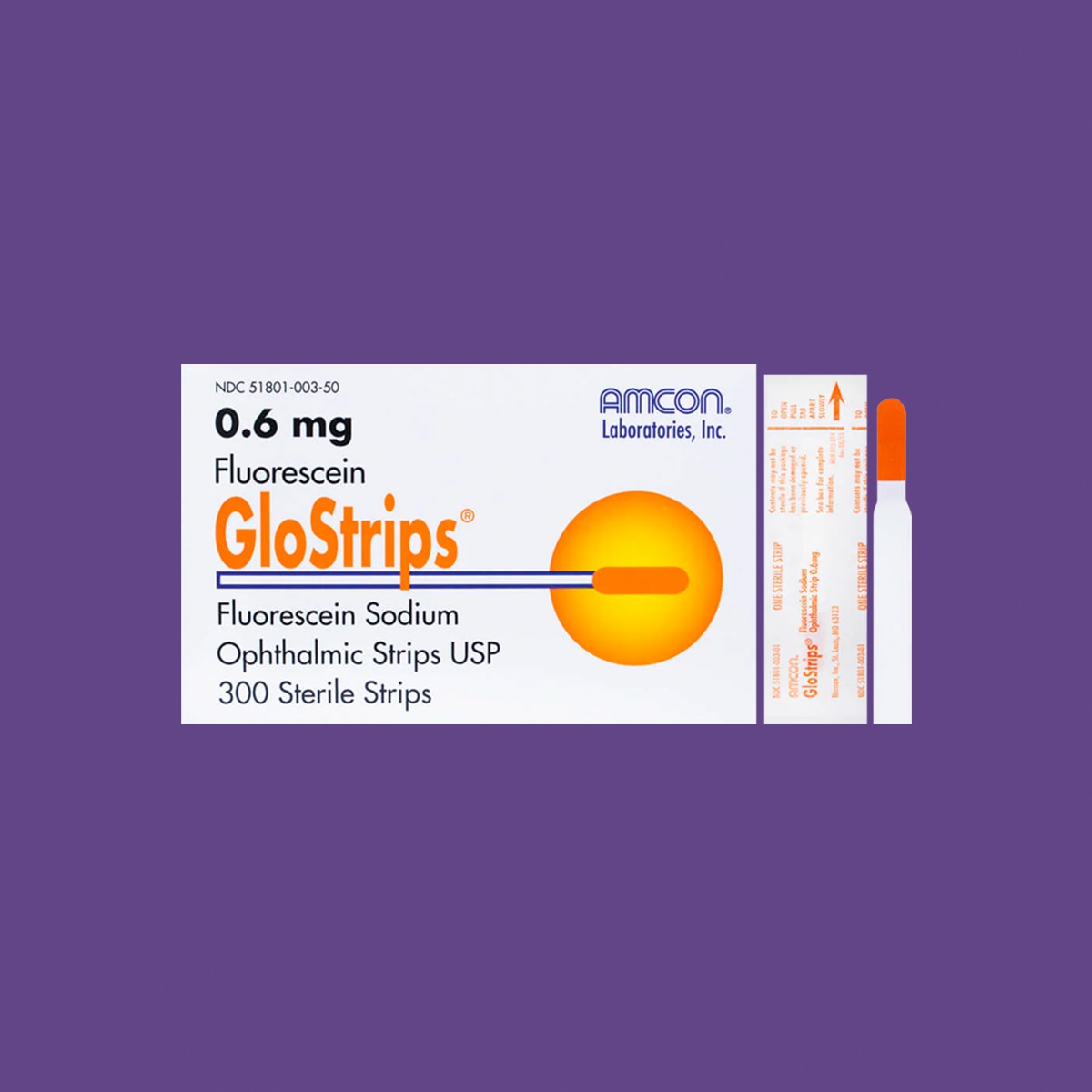 GloStrips Fluorescein Ophthalmic Strips 0.6mg (300ct) by Amcon