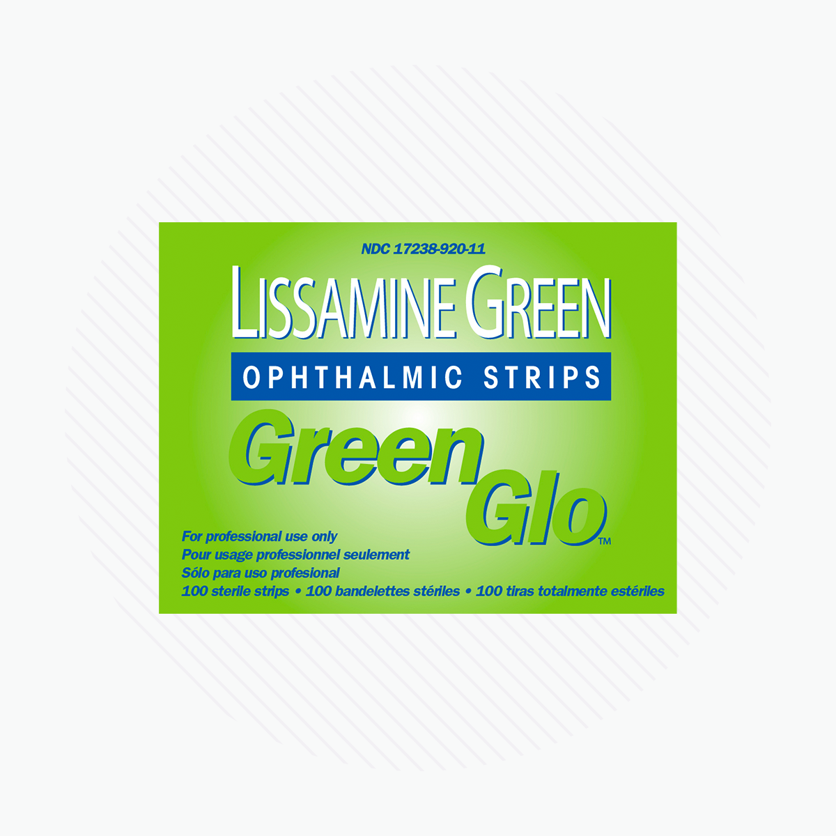 Green Glo Lissamine Green Ophthalmic Strips