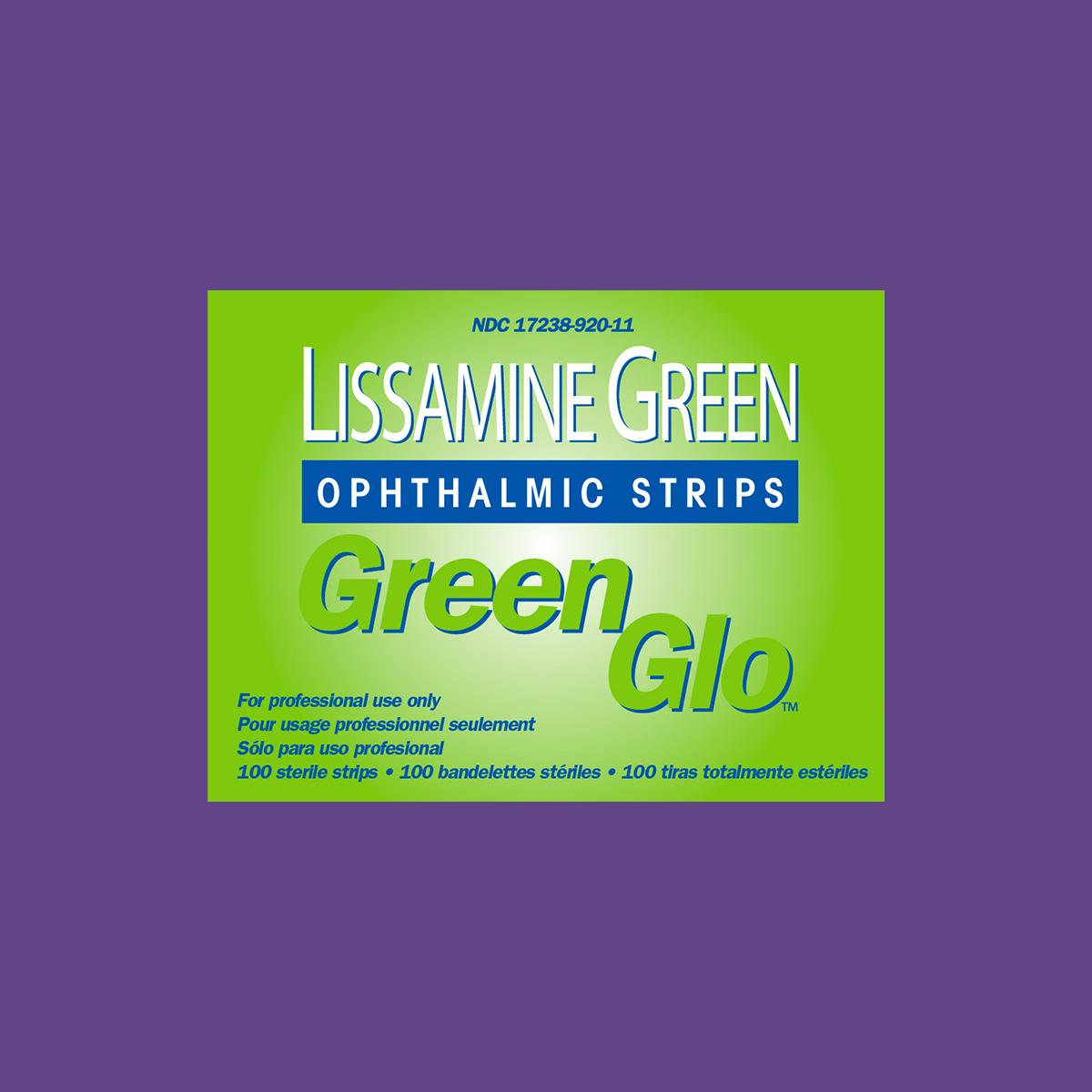 Green Glo Lissamine Green Ophthalmic Strips