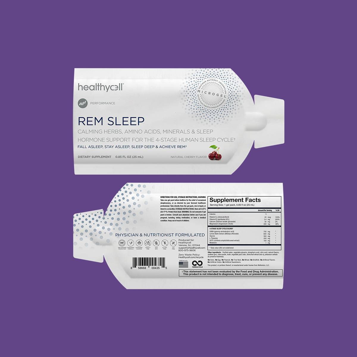 HealthyCell REM Sleep Supplement and Sleep Aid (30 Gel Packs)