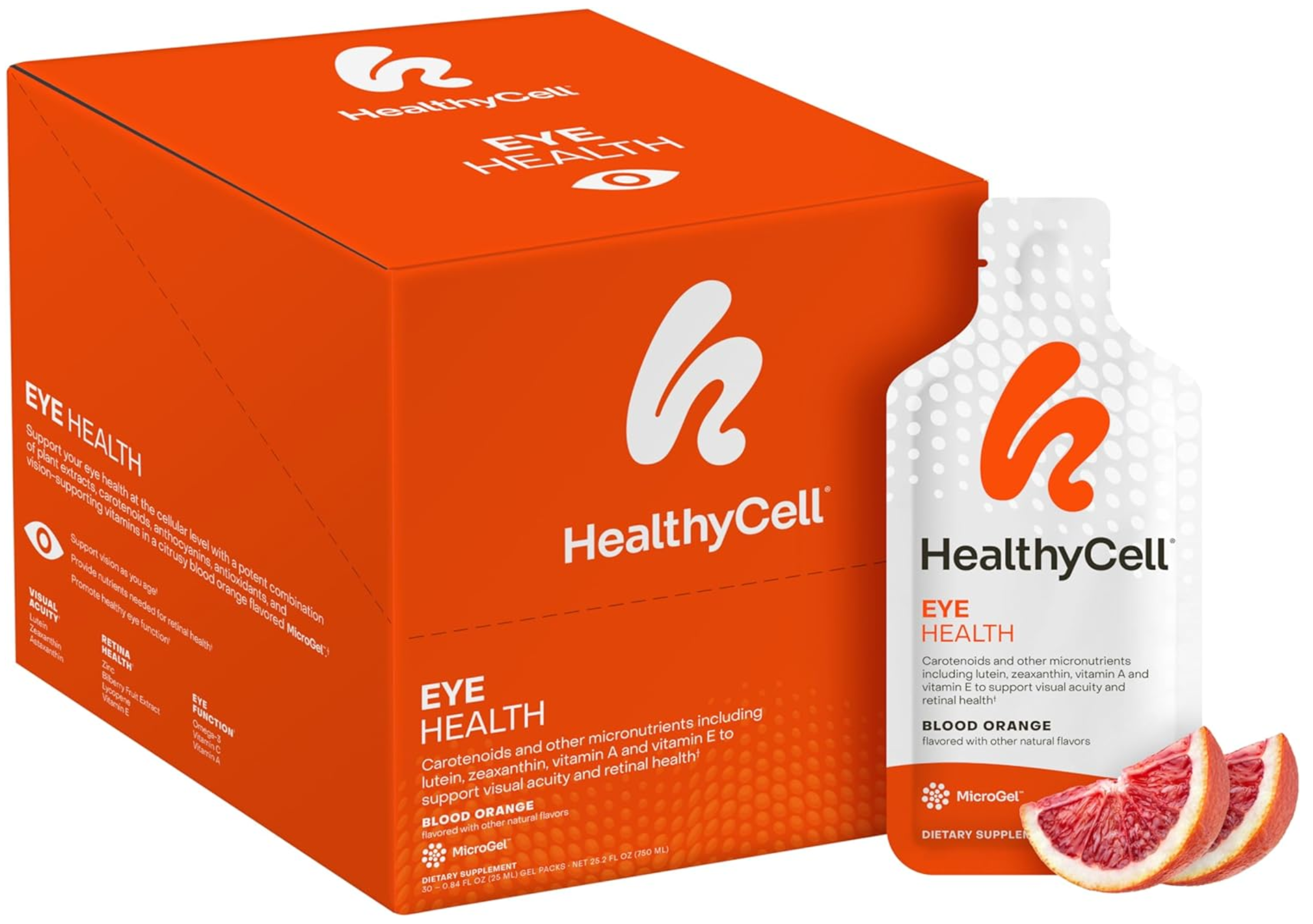 HealthyCell Eye Health - Lutein and Zeaxanthin Supplement + Eye Vitamins for Ocular Health (30ct)