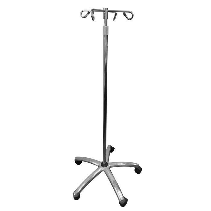 IV Pole - 4 Hook - Chrome Premium with Wheels at Stag Medical - Eye Care, Ophthalmology and Optometric Products. Shop and save on Proparacaine, Tropicamide and More at Stag Medical & Eye Care Supply