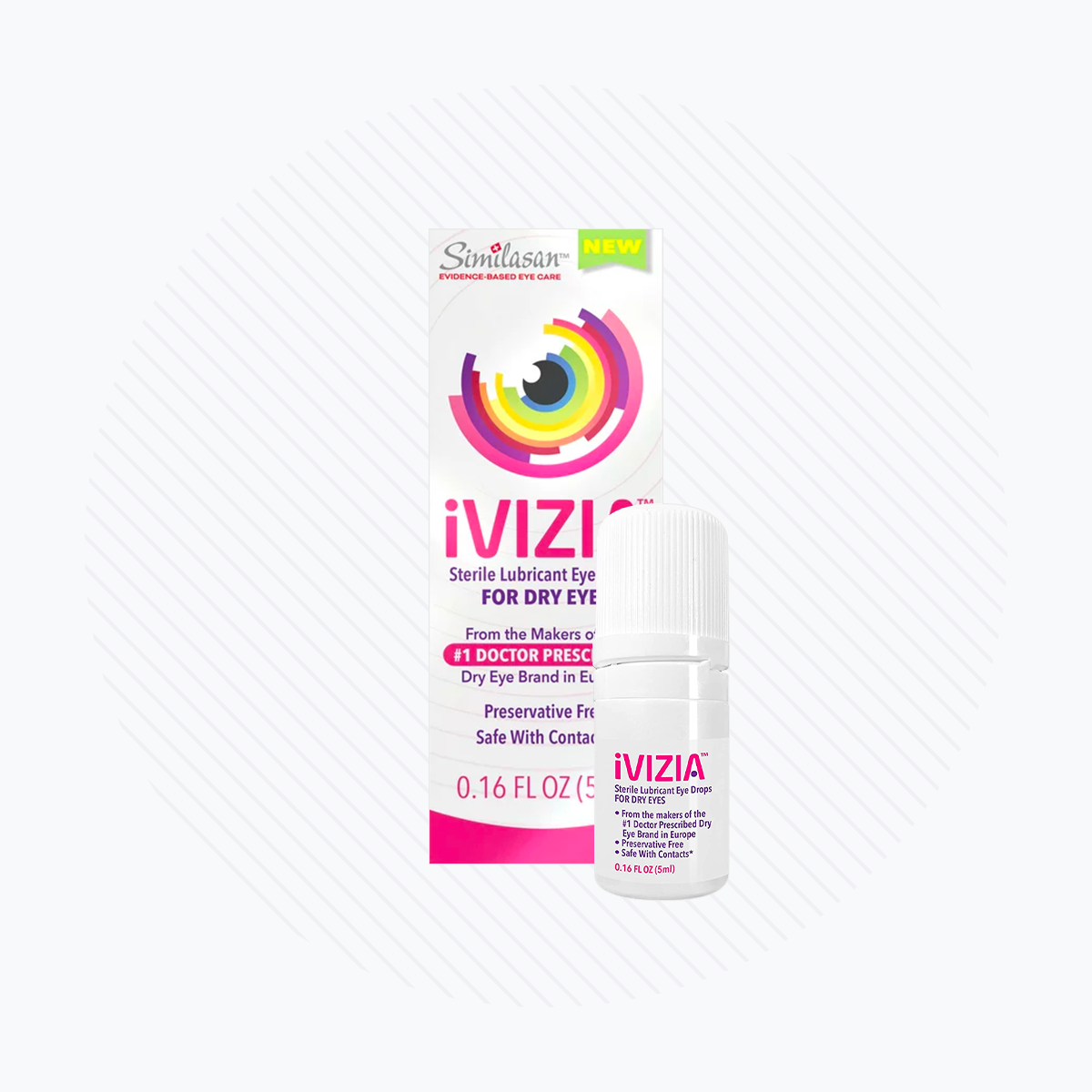 iVIZIA Sterile Lubricant Eye Drops for Dry Eyes, Preservative-Free, Dry Eye Relief, Contact Lens Friendly, 0.17 fl oz (5ml bottle)