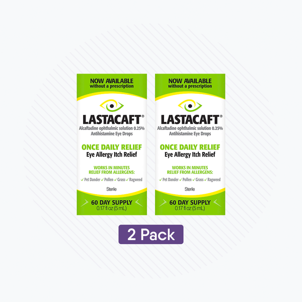 Lastacaft Once Daily Eye Allergy Itch Relief Drops (Twin Pack 2x5mL 120 Day Bottle)