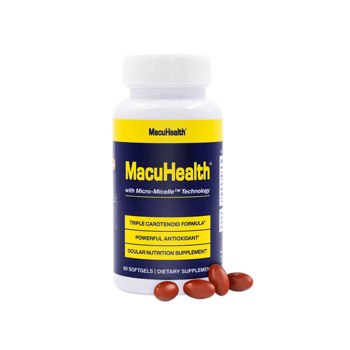 MacuHealth Triple Carotenoid Formula for Adults - Eye Vitamins (90 Softgels, 3 Month Supply)