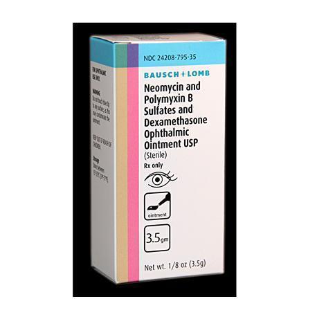 Neomycin Sulfate, Polymyxin B Sulfate, Dexamethasone 3.5g - Bausch at Stag Medical - Eye Care, Ophthalmology and Optometric Products. Shop and save on Proparacaine, Tropicamide and More at Stag Medical & Eye Care Supply